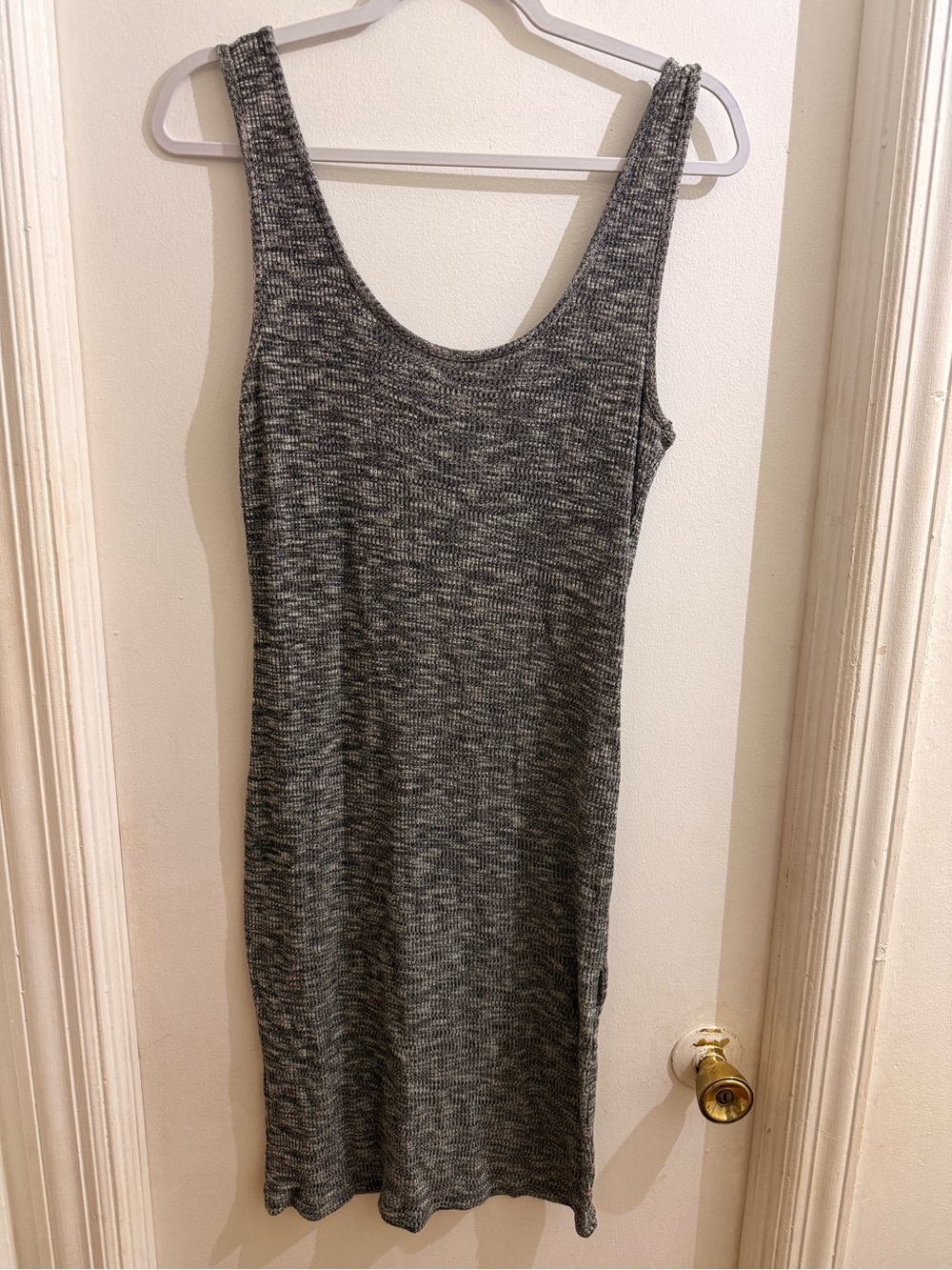 Forever 21 Gray Heathered Scoop Neck Midi Dress